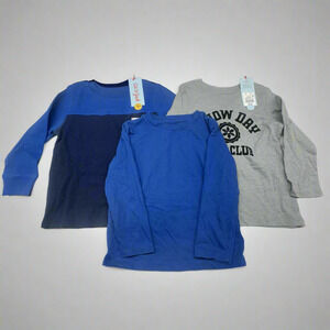 Cat & Jack 3-Pack Long Sleeve Shirts, Blue and Gray - Size 3T, New